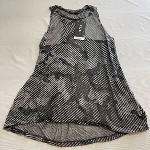 NWT Terez Black Grey Camo Camouflage Tank Top Size Medium New